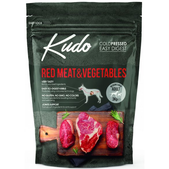 KUDO - Red Meat&Vegetables Medium/Maximum Adult - 3kg